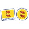 Lot de 2 Made in Béarn fabriqué en tampon drapeau colis autocollant sticker logo579
