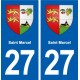 27 Saint Marcel blason autocollant plaque stickers ville