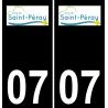07 Saint-Péray logo adesivo piastra di registrazione city sfondo nero