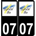 07 Tournon-sur-Rhône logo sticker plate registration city