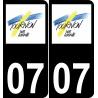 07 Tournon-sur-Rhône logotipo de la etiqueta engomada de la placa de registro de la ciudad