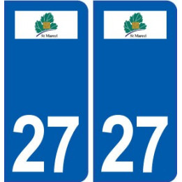27 Saint Marcel logo autocollant plaque stickers ville