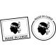 Lot de 2 Made in Corse fabriqué en tampon drapeau colis autocollant sticker logo89