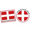 Lot de 2 Made in Haute-Savoie fabriqué en drapeau tampon colis autocollant sticker logo579