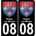 08 Bogny-sur-Meuse autocollant sticker plaque immatriculation auto ville