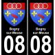 08 Bogny-sur-Meuse autocollant sticker plaque immatriculation auto ville