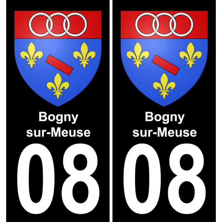 08 Bogny-sur-Meuse placa etiqueta de registro de la ciudad