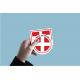 Lot de 2 Made in Savoie fabriqué en drapeau tampon colis autocollant sticker logo198