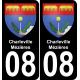 08 Charleville-Mézières autocollant sticker plaque immatriculation auto ville