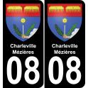 08 Charleville-Mézières autocollant sticker plaque immatriculation auto ville