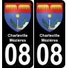 08 Charleville-Mézières placa etiqueta de registro de la ciudad