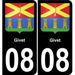 08 Givet autocollant sticker plaque immatriculation auto ville