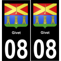 08 Givet sticker plate registration city