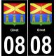 64 Pau autocollant sticker plaque immatriculation auto ville