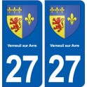 27 Verneuil sur Avre blason autocollant plaque stickers ville