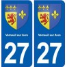 27 Verneuil sur Avre blason autocollant plaque stickers ville