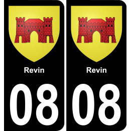 08 Revin autocollant sticker plaque immatriculation auto ville