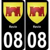 08 Revin autocollant sticker plaque immatriculation auto ville