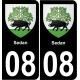 08 Sedan autocollant sticker plaque immatriculation auto ville