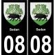 08 Sedan autocollant sticker plaque immatriculation auto ville