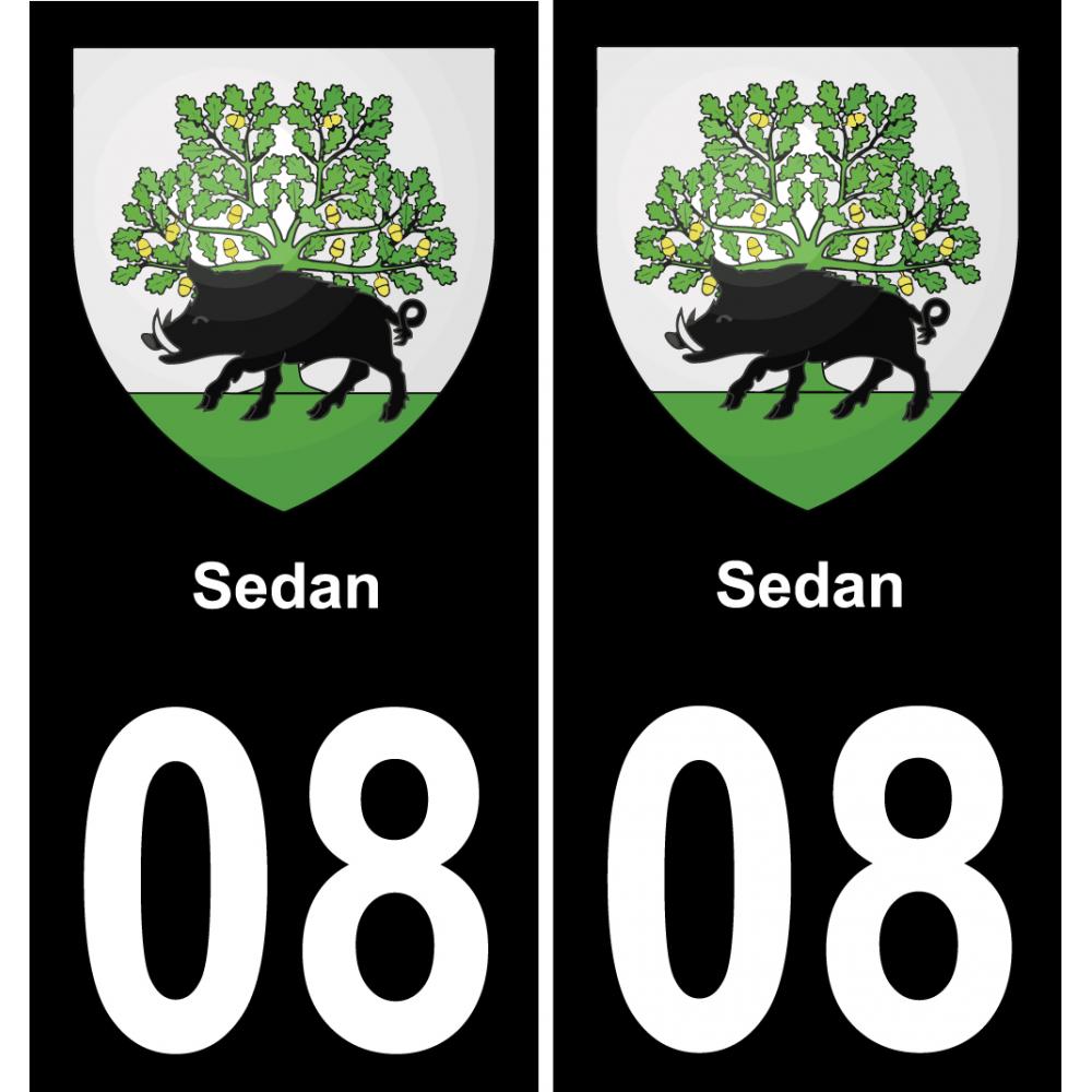 08 Sedan autocollant sticker plaque immatriculation auto ville