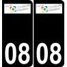 08 Charleville-Mézières logo autocollant plaque immatriculation auto ville sticker