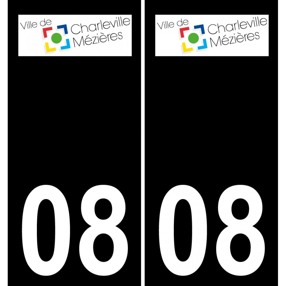 08 Charleville-Mézières logo autocollant plaque immatriculation auto ville sticker