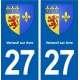 27 Verneuil sur Avre blason autocollant plaque stickers ville