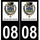 08 Givet logo autocollant plaque immatriculation auto ville sticker