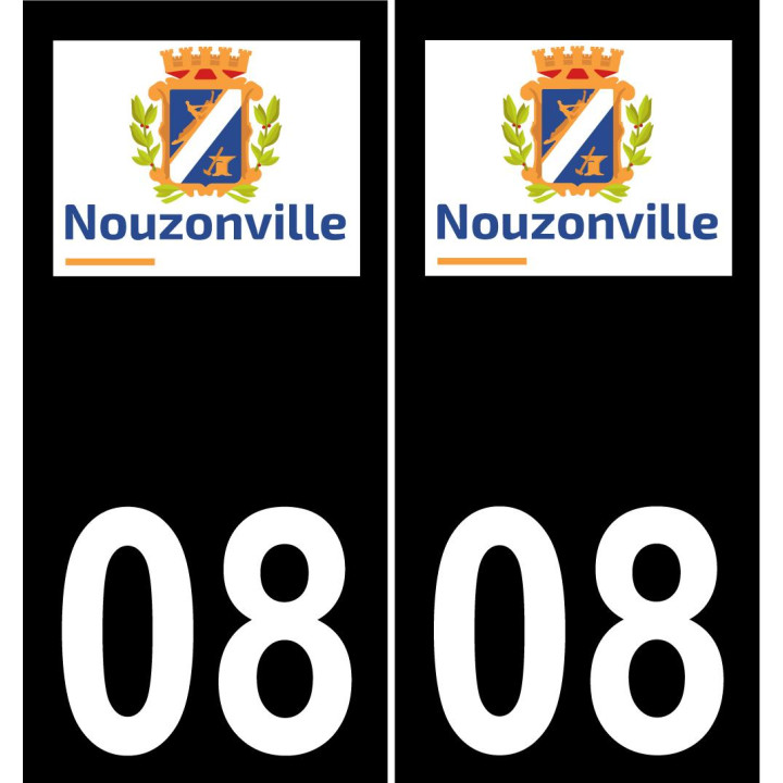 08 Nouzonville logotipo de la etiqueta engomada de la placa de registro de la ciudad