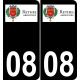 08 Rethel logo autocollant plaque immatriculation auto ville sticker
