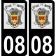 08 Revin logo autocollant plaque immatriculation auto ville sticker