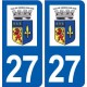 27 Verneuil sur Avre logo autocollant plaque stickers ville