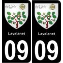 09 Lavelanet autocollant sticker plaque immatriculation auto ville