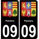 09 Pamiers autocollant sticker plaque immatriculation auto ville