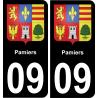 09 Pamiers autocollant sticker plaque immatriculation auto ville