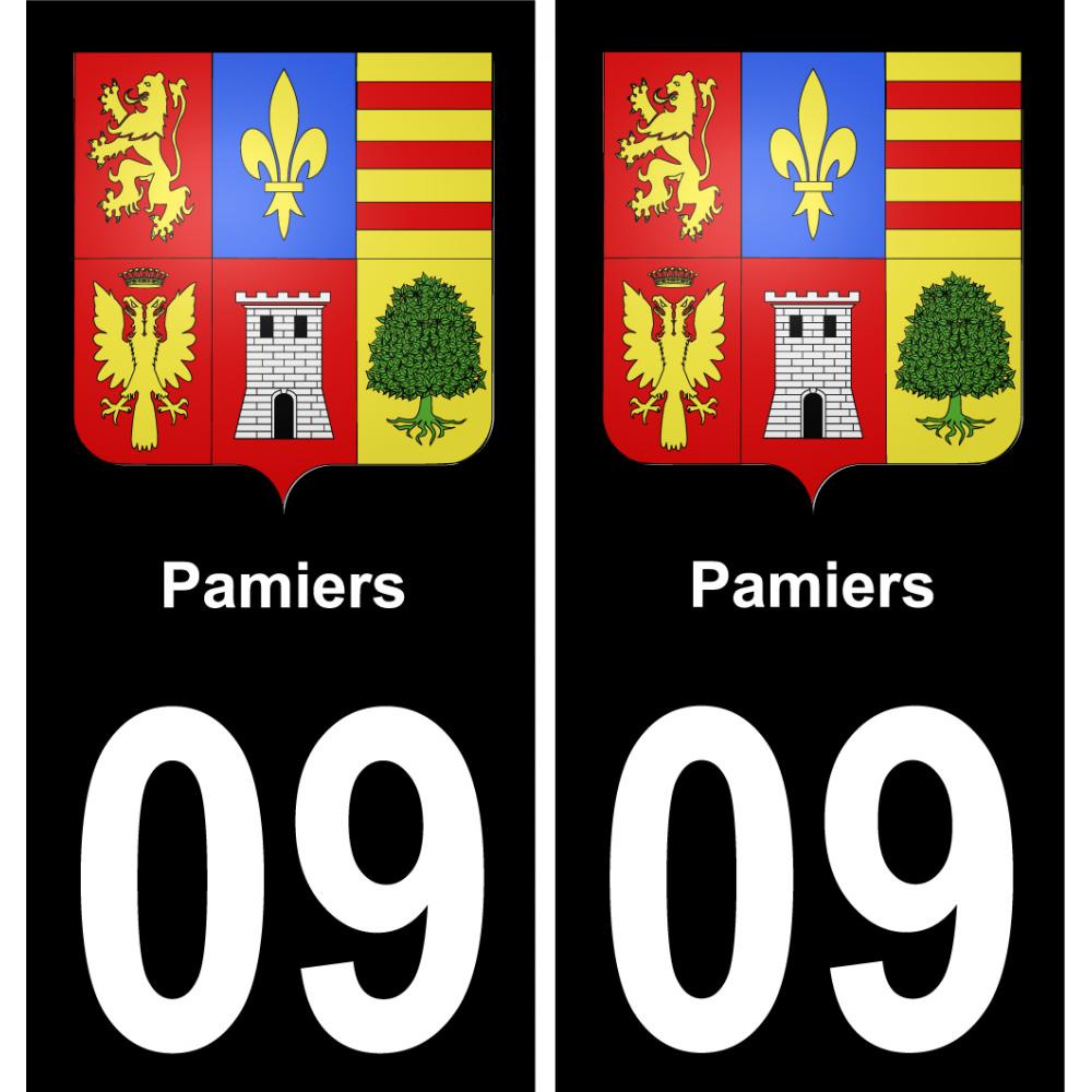 09 Pamiers autocollant sticker plaque immatriculation auto ville