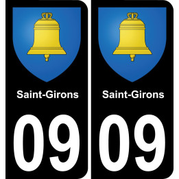 09 Saint-Girons autocollant sticker plaque immatriculation auto ville