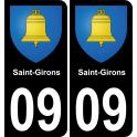 09 Saint-Girons sticker plate registration city