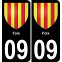 09 Foix autocollant sticker plaque immatriculation auto ville