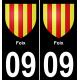 09 Foix autocollant sticker plaque immatriculation auto ville