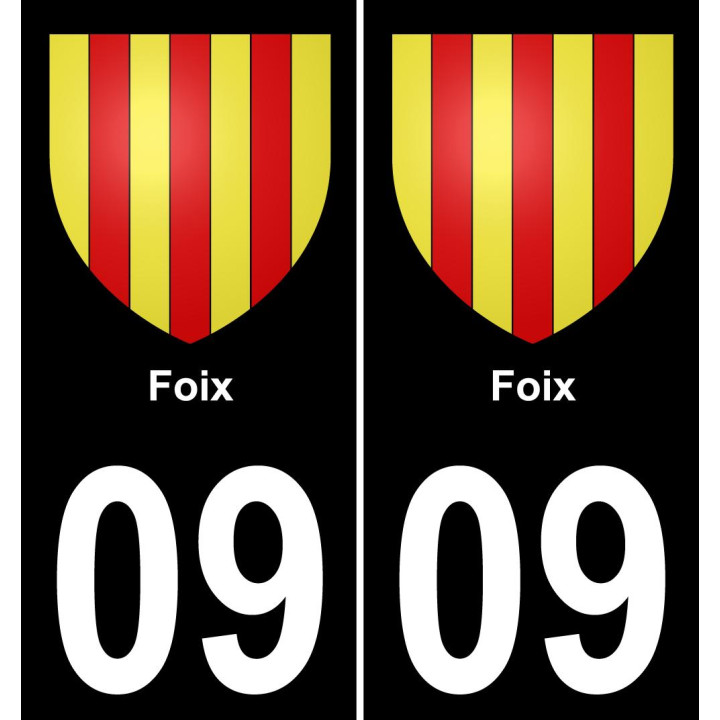 09 Foix autocollant sticker plaque immatriculation auto ville