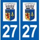 27 Verneuil sur Avre logo autocollant plaque stickers ville