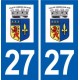 27 Verneuil sur Avre logo autocollant plaque stickers ville