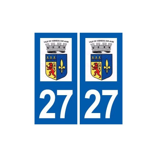 27 Verneuil sur Avre logo autocollant plaque stickers ville