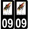 09 Foix logo autocollant plaque immatriculation auto ville sticker