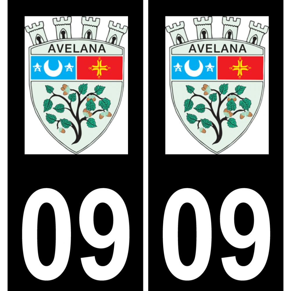 09 Lavelanet logotipo de la etiqueta engomada de la placa de registro de la ciudad