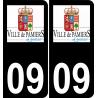 09 Pamiers logo autocollant plaque immatriculation auto ville sticker