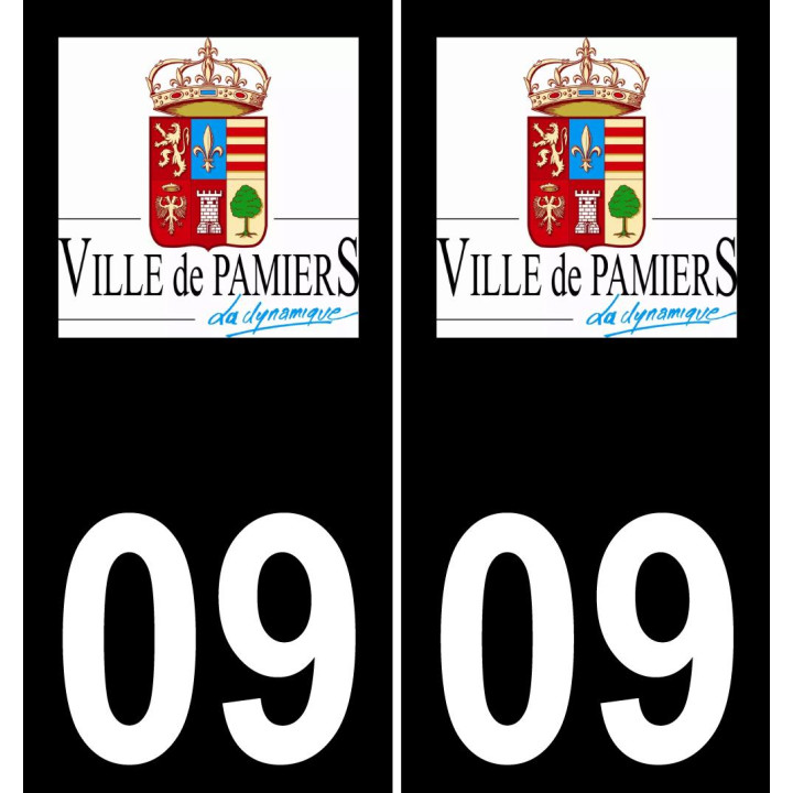 09 Pamiers logo autocollant plaque immatriculation auto ville sticker