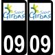 09 Saint-Girons logo autocollant plaque immatriculation auto ville sticker